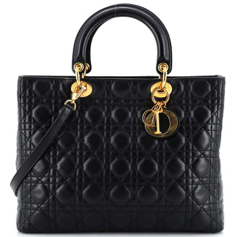 Christian Dior Lady Dior Bag Cannage Quilt Lambskin Large