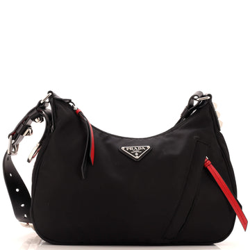 Prada New Vela Hobo Tessuto with Studded Leather Medium