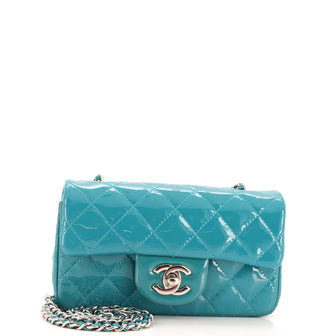 Chanel Classic Single Flap Bag Quilted Patent Extra Mini