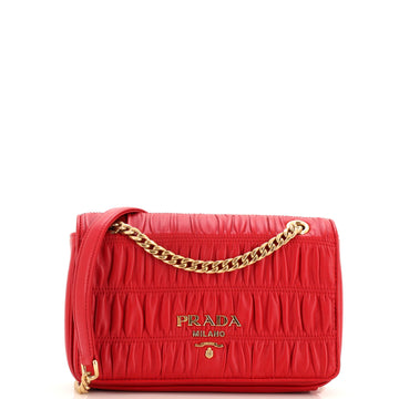 Prada Chain Flap Shoulder Bag Nappa Gaufre Small