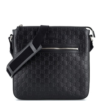 Gucci Signature Zip Messenger Bag Guccissima Leather Small