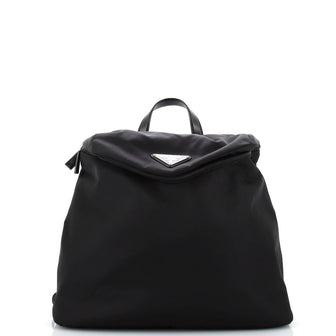 Prada Zipped Triangle Flap Backpack Re-Nylon and Leather