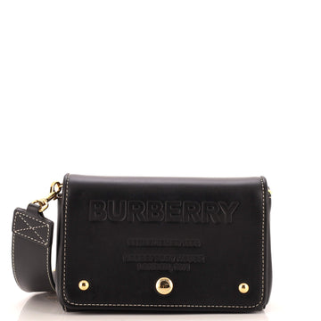 Burberry Hackberry Shoulder Bag Embossed Leather Small