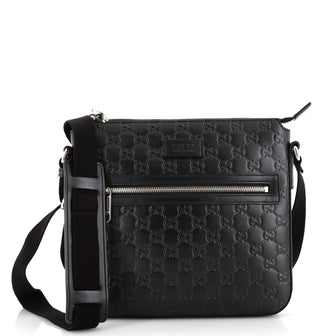 Gucci Signature Zip Messenger Bag Guccissima Leather Small