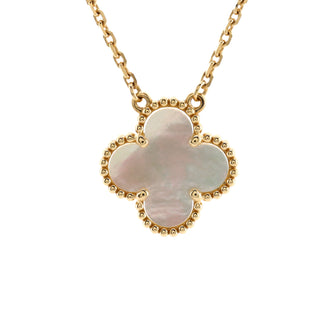Van Cleef & Arpels Vintage Alhambra Pendant Necklace 18K Yellow Gold and Mother of Pearl
