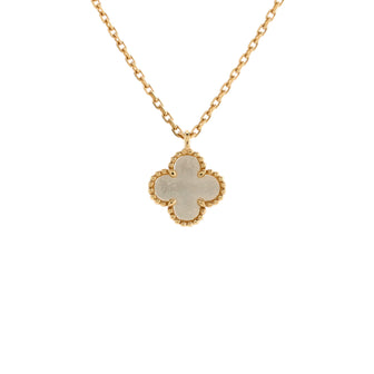 Van Cleef & Arpels Sweet Alhambra Pendant Necklace 18K Yellow Gold and Mother of Pearl
