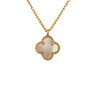 Van Cleef & Arpels Sweet Alhambra Pendant Necklace 18K Yellow Gold and Mother of Pearl