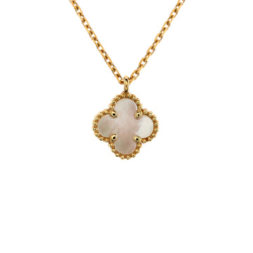 Van Cleef & Arpels Sweet Alhambra Pendant Necklace 18K Yellow Gold and Mother of Pearl