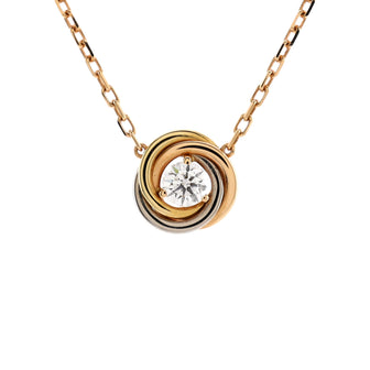 Cartier Trinity Diamond Pendant Necklace 18K Tricolor Gold and Diamond