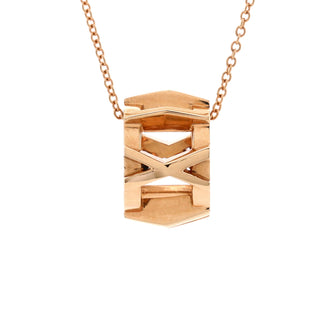 Tiffany & Co. Atlas X Open Pendant Necklace 18K Rose Gold