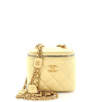 Chanel Sugar Cube Vanity Case with Chain Quilted Lambskin Mini