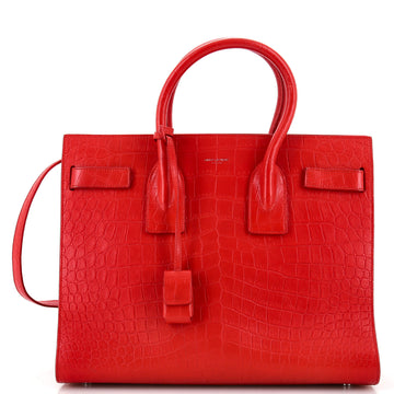 Saint Laurent Sac de Jour NM Bag Crocodile Embossed Leather Small