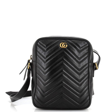 Gucci GG Marmont Zip Messenger Bag Matelasse Leather Small