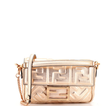 Fendi Baguette NM Bag Zucca Embossed Leather Mini
