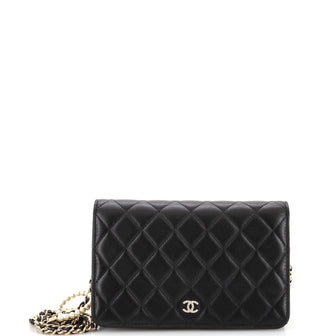 Chanel Pearl Strap Wallet on Chain Quilted Lambskin