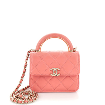 Chanel Charming Handle Flap Clutch with Chain Quilted Lambskin Mini