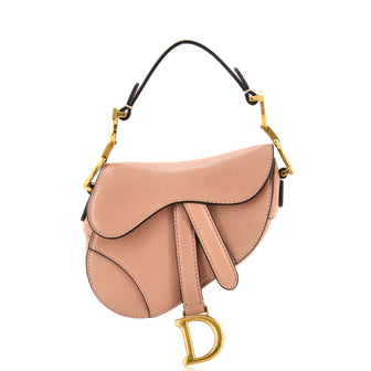 Christian Dior Saddle Handbag Leather Micro