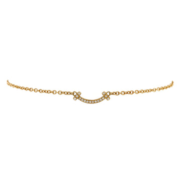Tiffany & Co. T Smile Chain Bracelet 18K Yellow Gold with Diamonds Mini