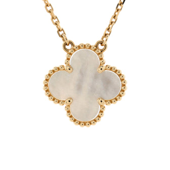 Van Cleef & Arpels Vintage Alhambra Pendant Necklace 18K Yellow Gold and Mother of Pearl