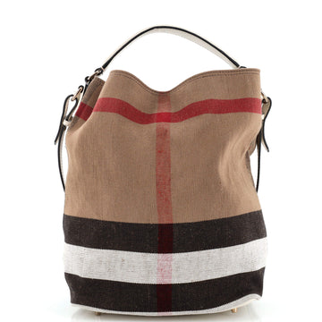 Burberry Ashby Bag House Check Canvas Medium