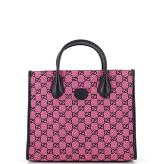 Gucci Structured Top Handle Open Tote GG Canvas Small