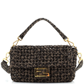 Fendi Baguette NM Bag Woven Zucca Canvas Medium