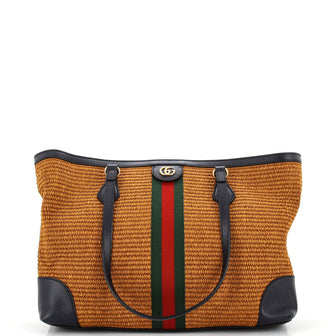 Gucci Ophidia Shopping Tote Straw Medium