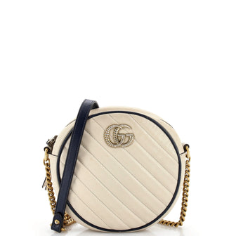 Gucci GG Marmont Round Shoulder Bag Matelasse Leather Mini