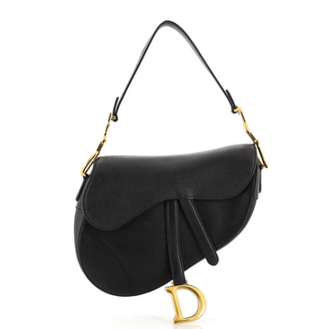 Christian Dior Saddle Handbag Leather Medium