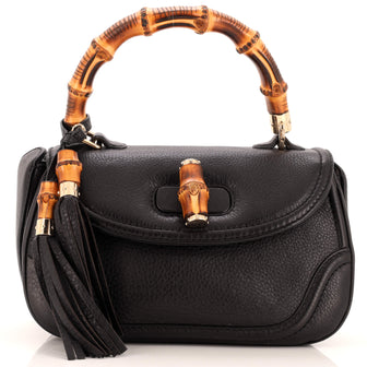 Gucci Vintage Bamboo Top Handle Bag Leather Medium