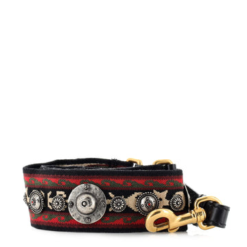 Christian Dior Bohemian Shoulder Strap Embellished Canvas