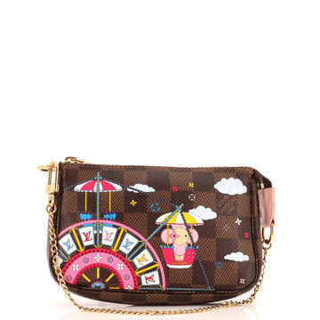 Louis Vuitton Pochette Accessoires Limited Edition Vivienne Xmas Damier Mini