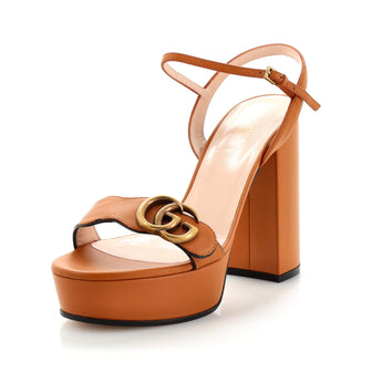 Gucci Women's GG Marmont Block Heel Sandals Leather
