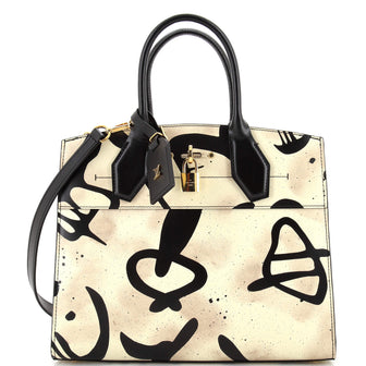 Louis Vuitton City Steamer Handbag Tribal Print Leather MM