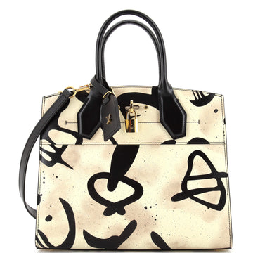 Louis Vuitton City Steamer Handbag Tribal Print Leather MM
