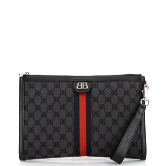 Balenciaga x Gucci The Hacker Project Web Wristlet Clutch BB Canvas
