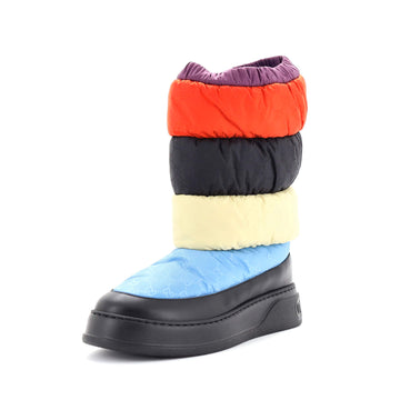 Gucci Women's Padded Snow Boots Quilted GG Nylon