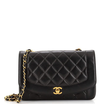 Chanel Vintage Diana Flap Bag Quilted Lambskin Medium