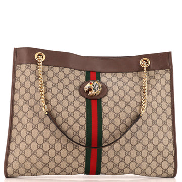 Gucci Rajah Chain Tote GG Coated Canvas Large