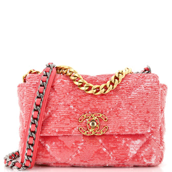 Chanel 19 Flap Bag Quilted Sequins Medium