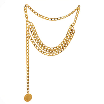 Chanel Vintage Medallion Multichain Belt Metal