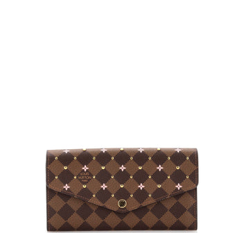 Louis Vuitton Sarah Wallet NM Flower Printed Studded Damier