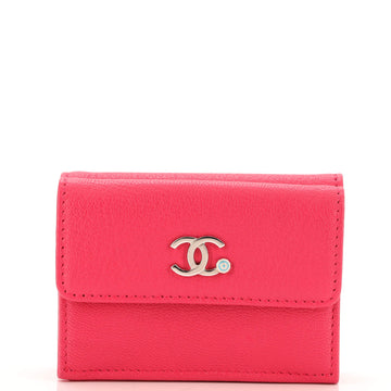 Chanel CC Trifold Flap Wallet Goatskin Small