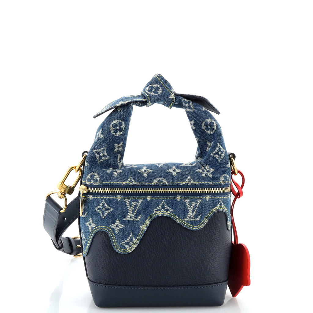 Louis Vuitton Japanese Cruiser Handbag Monogram Denim and Taurillon Leather  Blue 2690322