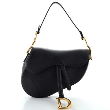Christian Dior Saddle Handbag Leather Medium
