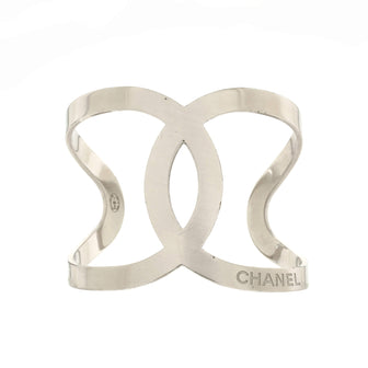 Chanel CC Cut-Out Cuff Bracelet Metal Wide