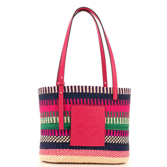Loewe Square Basket Tote Woven Raffia Small