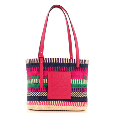 Loewe Square Basket Tote Woven Raffia Small