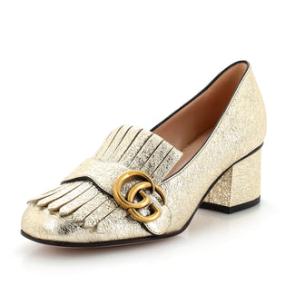 Gucci Women's GG Marmont Fringed Pumps Leather