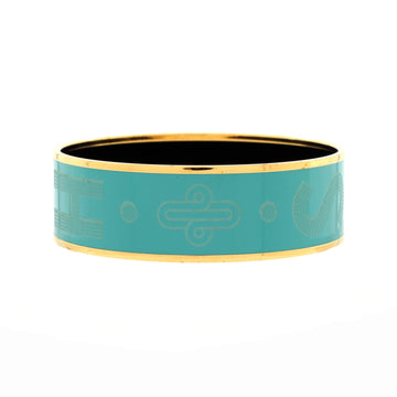 Hermes Logo Bangle Bracelet Printed Enamel